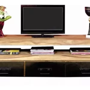 Mesa Tv Industrial Vintage Rack Madera Hierro